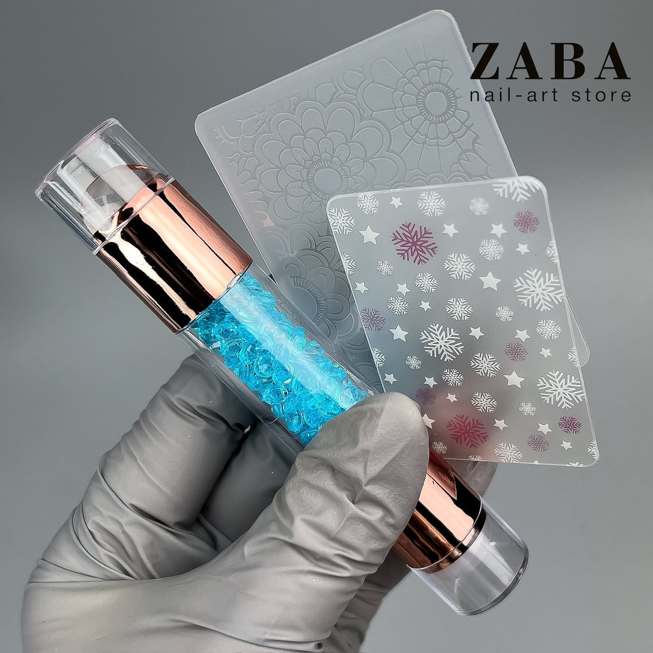 Silikonowy stempel do paznokci manicure precyzyjny BLUE