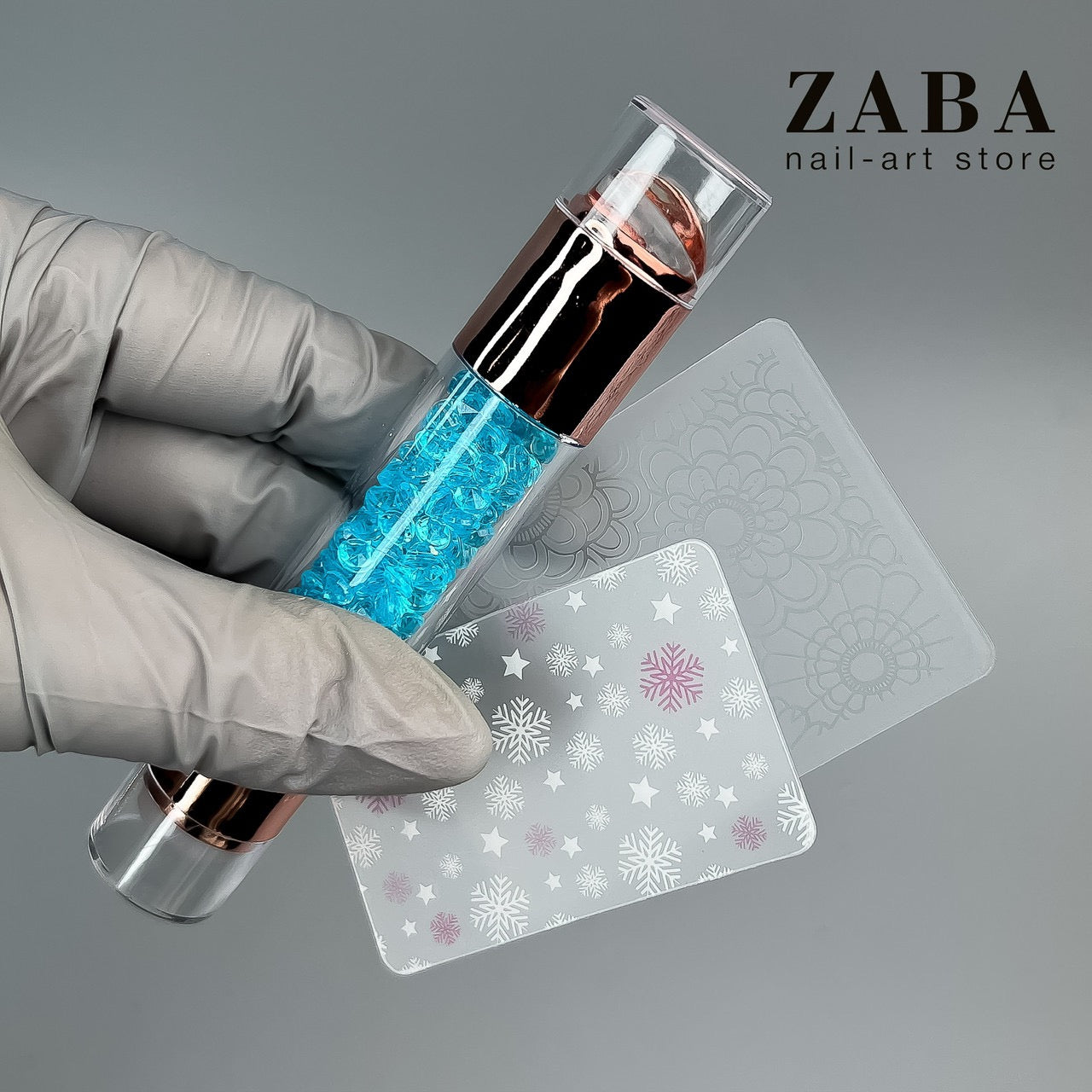 Silikonowy stempel do paznokci manicure precyzyjny BLUE
