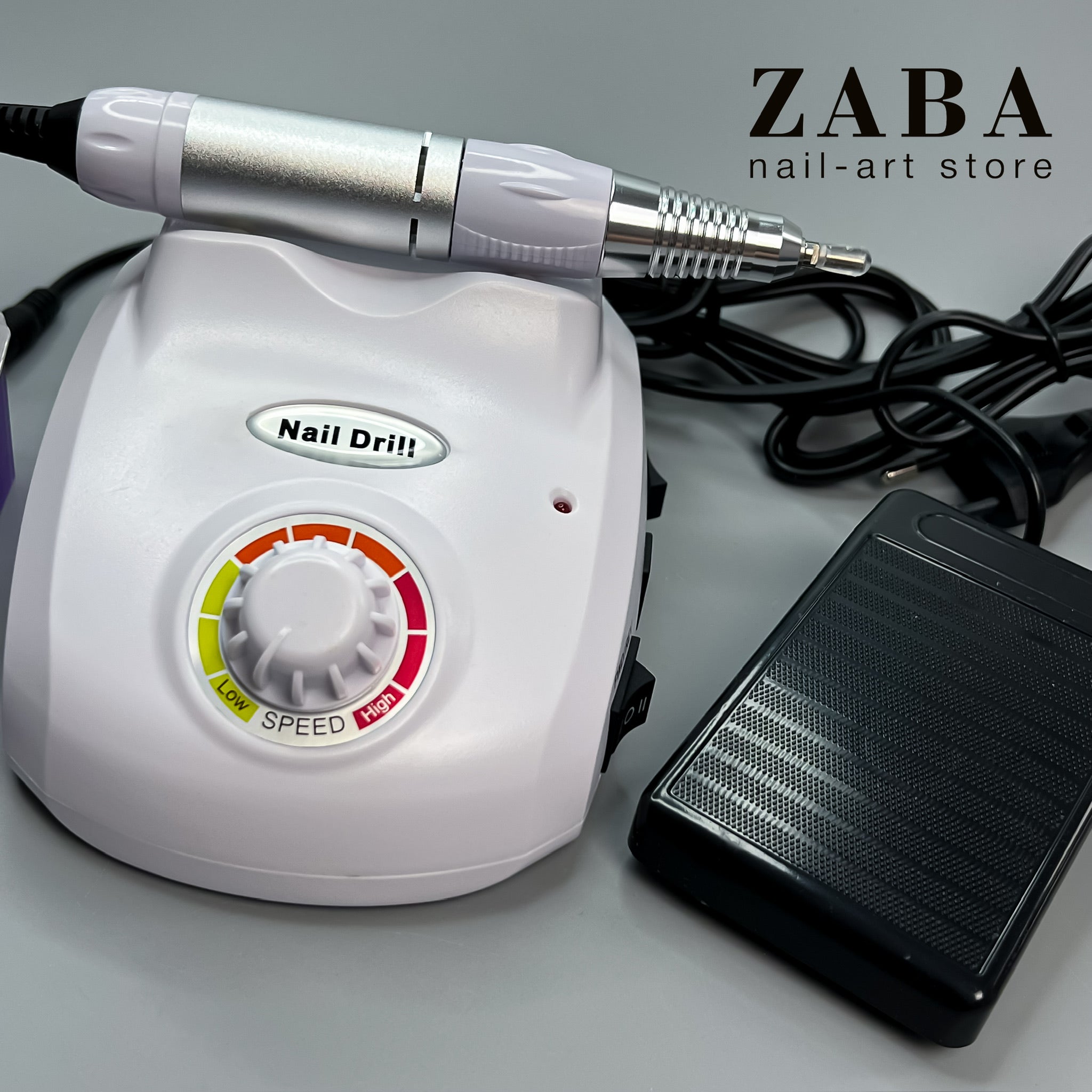Global Fashion Frezarka ZS-603 do manicure i pedicure z pedałem + zestaw frezów Biała